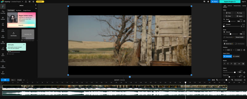 Add Audio to Video Online Kapwing