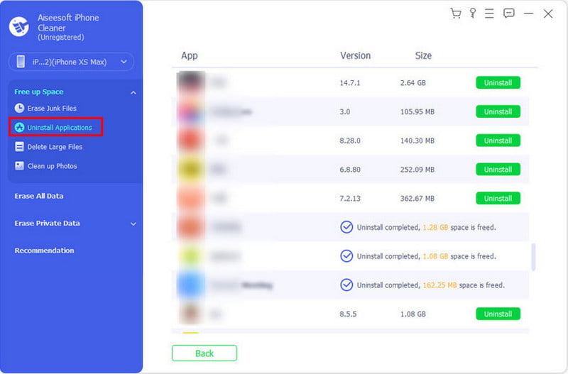 Aiseesoft iPhone Cleaner Uninstall Application
