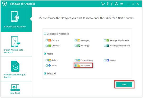 Choose Android Documents