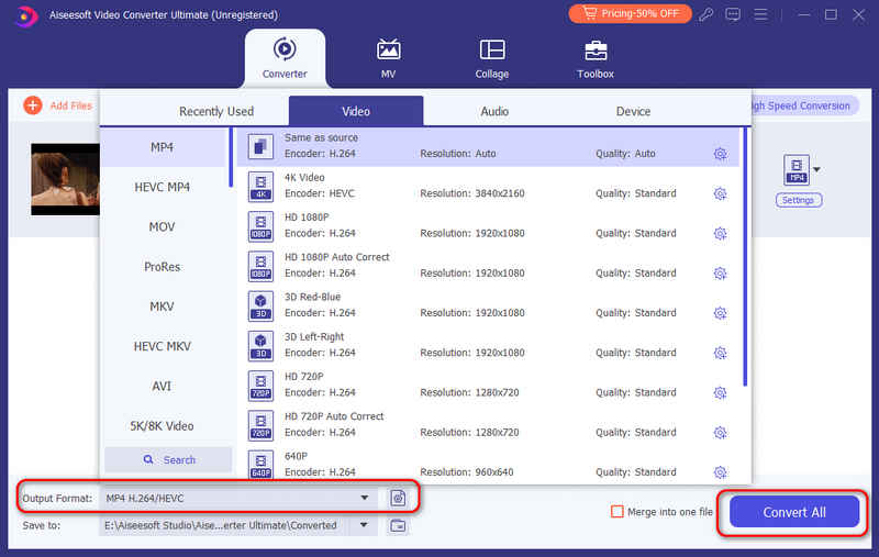 Choose Output Format