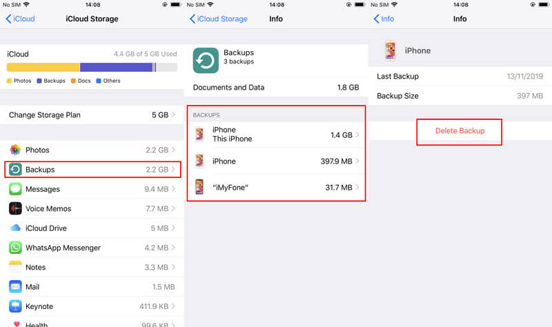 Delete Last iCloud Backup