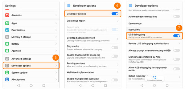 Enable USB Debug Mode on HUAWEI Honor Series/Mate/P Series