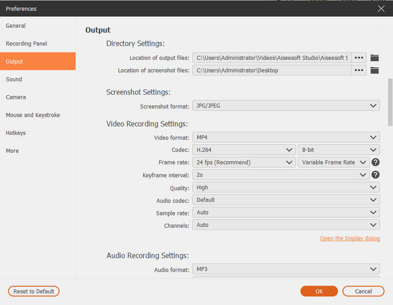 Output Setting