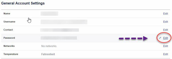 Edit Facebook Password Setting