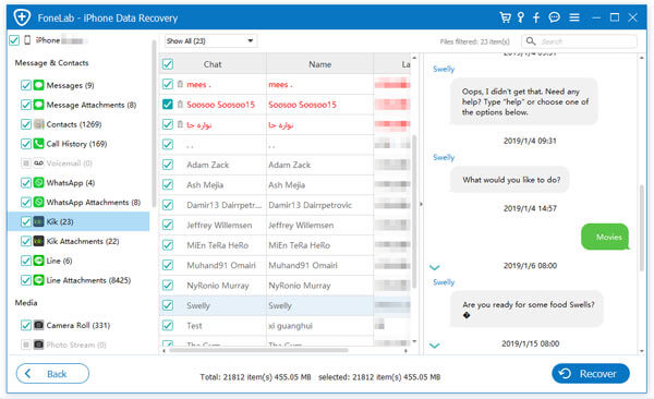 Recover Kik Messages on iPhone