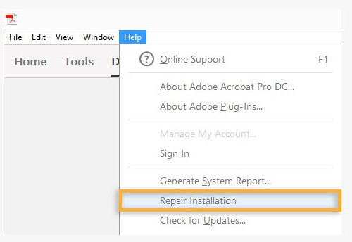 Repair PDF Installation