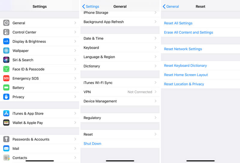 Reset network settings