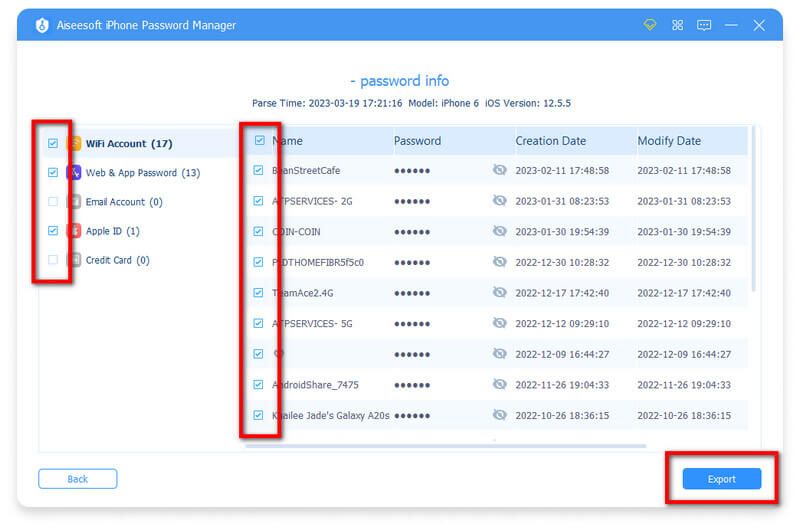 Save All Scanned Password on iOS