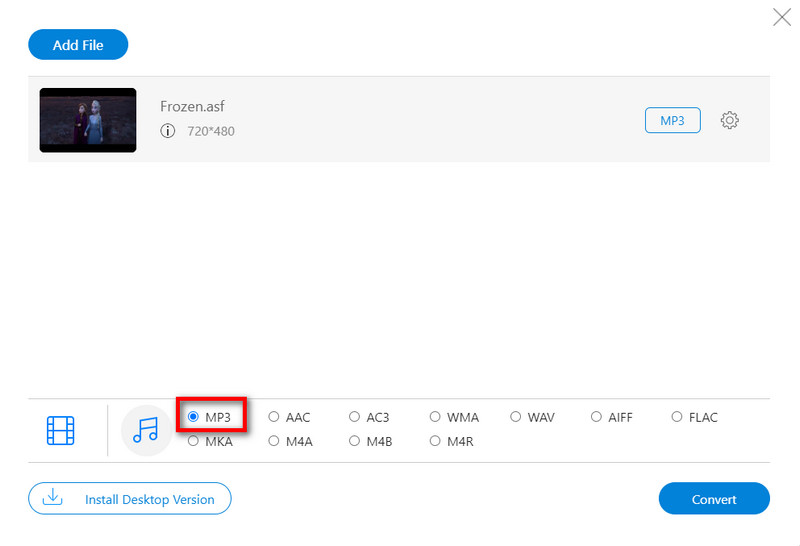 Select Mp3 Output Format